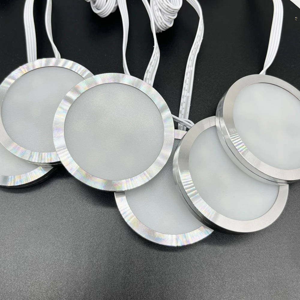 Tuya WIFI DC12V RGB Color Under Cabinet Lights Dimmable Puck Light Festival Wardrobe Bedroom Kitchen for Alice Alexa Google Home