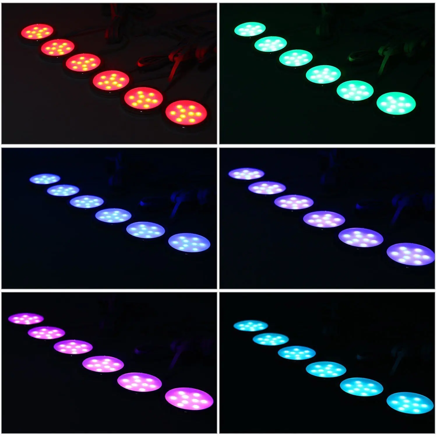 Tuya WIFI DC12V RGB Color Under Cabinet Lights Dimmable Puck Light Festival Wardrobe Bedroom Kitchen for Alice Alexa Google Home