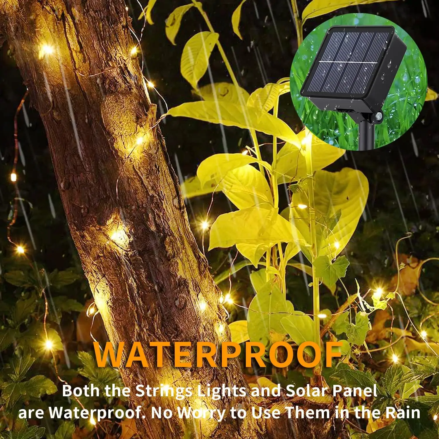 Christmas Garland Solar Outdoor String Lights LED Outdoor 8 Modes Chain Lights Decoration for Garden Patio Tree Terrace Parties