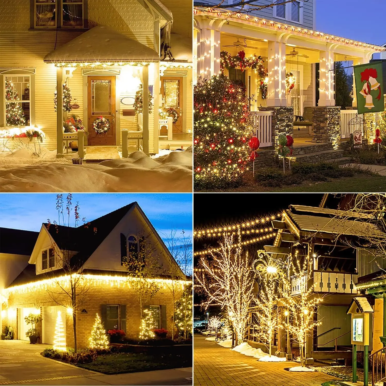 Christmas Garland Solar Outdoor String Lights LED Outdoor 8 Modes Chain Lights Decoration for Garden Patio Tree Terrace Parties