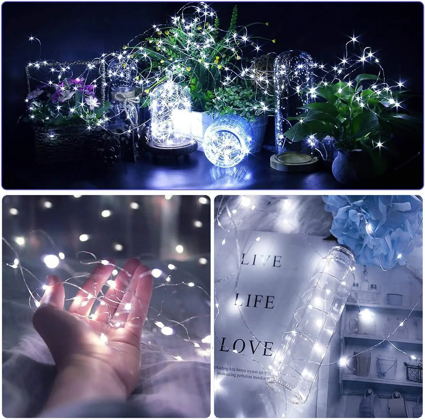 Christmas Garland Solar Outdoor String Lights LED Outdoor 8 Modes Chain Lights Decoration for Garden Patio Tree Terrace Parties