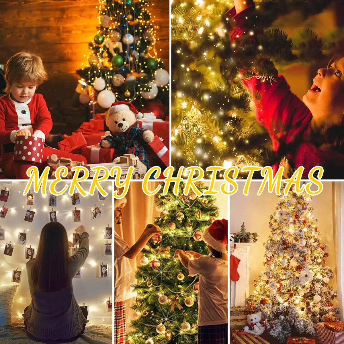 Christmas Garland Solar Outdoor String Lights LED Outdoor 8 Modes Chain Lights Decoration for Garden Patio Tree Terrace Parties