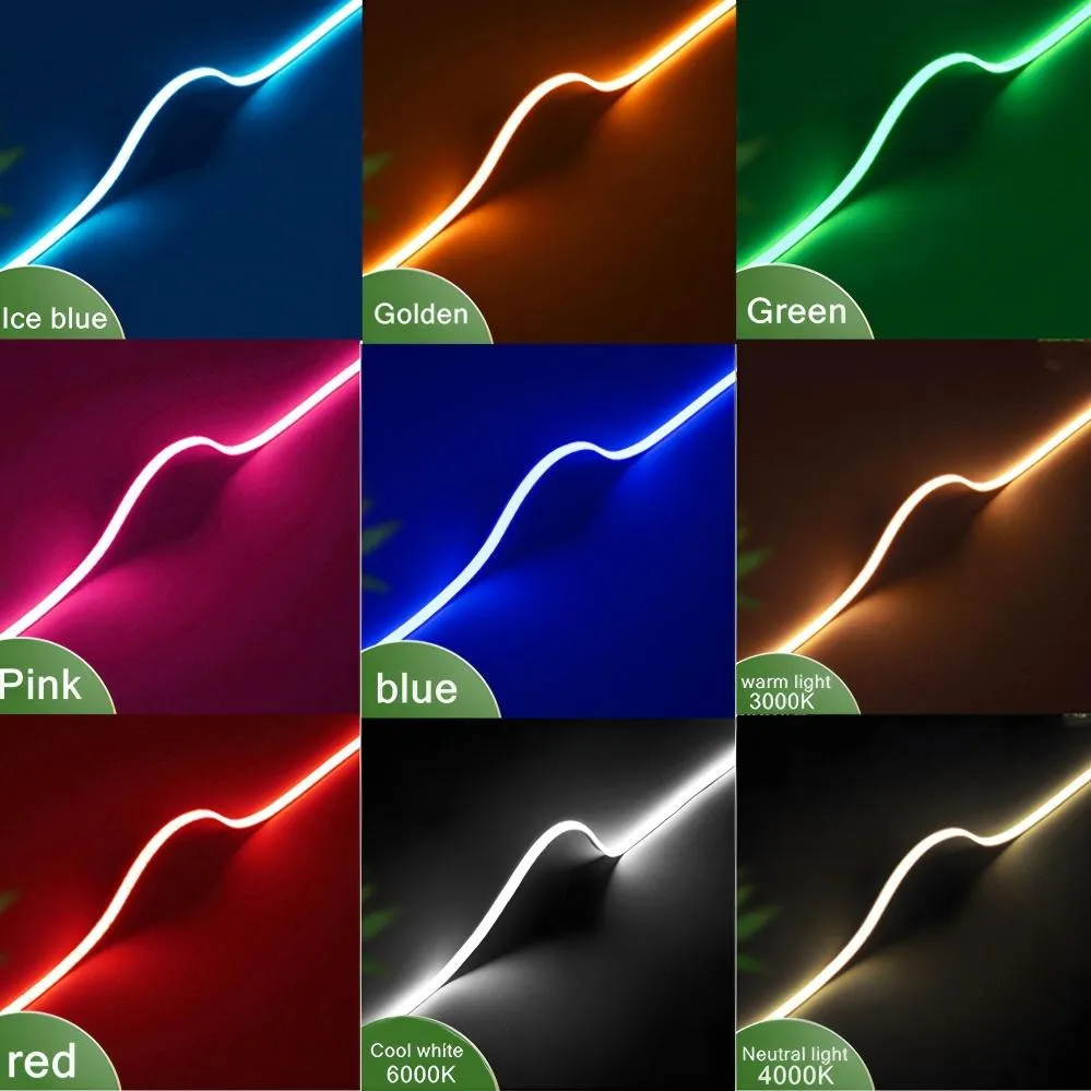 Ultra Thin COB LED Strip 12V 3mm Colorful Dimmable 3000K 4000K 6000K High Density Flexible Light 400LEDs for DIY Home Decor Lamp