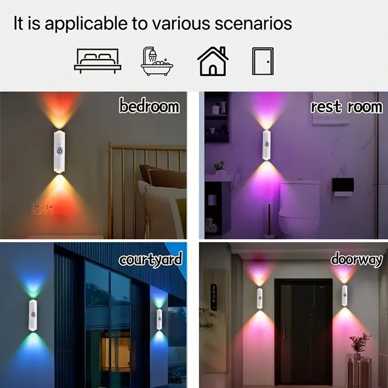 1~6pcs LED Motion Sensor Light USB Rechargeable Bedside Lamp Night Light Adjustable Brightness for Living Room Hallway Stairs