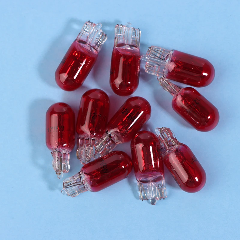 10Pcs 24V 1.2W T5 /12V 5W T10 Glass Light Bulb Dashboard Instrument Panel Brake Light Bulbs Headlights Lamp Lights Car Lights