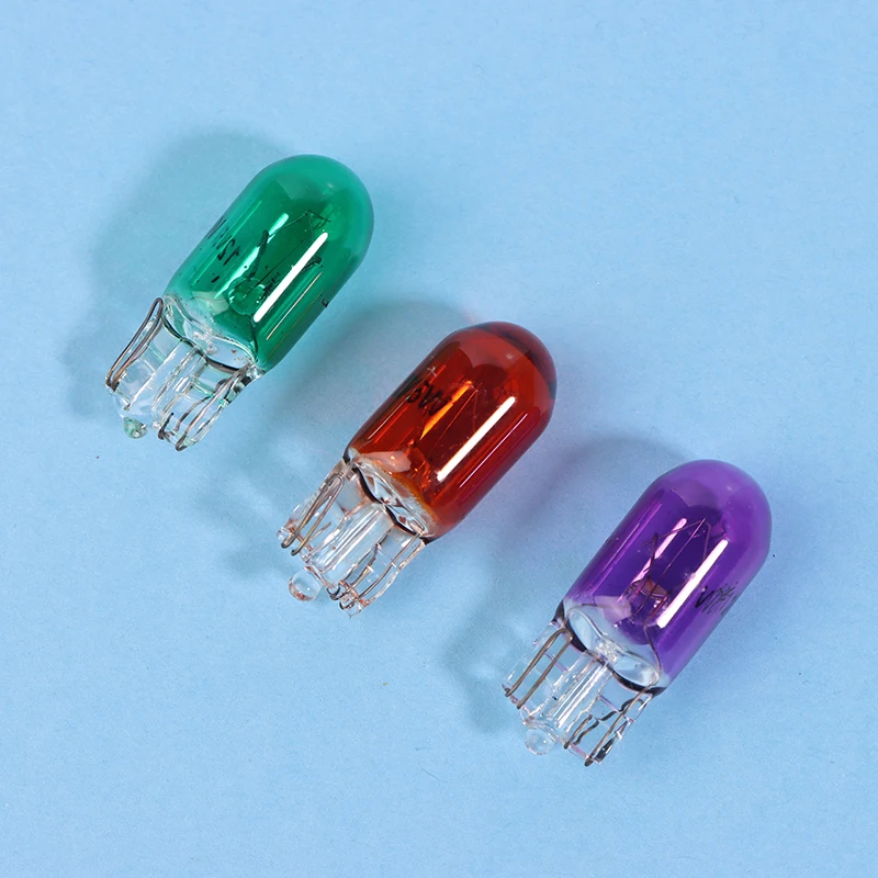 10Pcs 24V 1.2W T5 /12V 5W T10 Glass Light Bulb Dashboard Instrument Panel Brake Light Bulbs Headlights Lamp Lights Car Lights