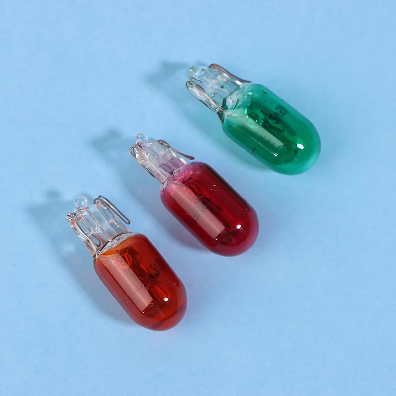 10Pcs 24V 1.2W T5 /12V 5W T10 Glass Light Bulb Dashboard Instrument Panel Brake Light Bulbs Headlights Lamp Lights Car Lights
