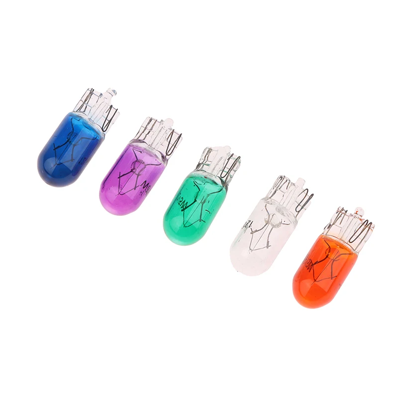 10Pcs 24V 1.2W T5 /12V 5W T10 Glass Light Bulb Dashboard Instrument Panel Brake Light Bulbs Headlights Lamp Lights Car Lights