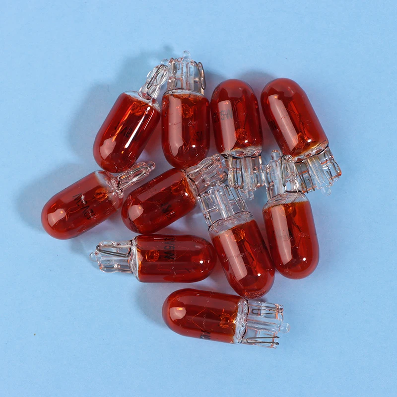 10Pcs 24V 1.2W T5 /12V 5W T10 Glass Light Bulb Dashboard Instrument Panel Brake Light Bulbs Headlights Lamp Lights Car Lights