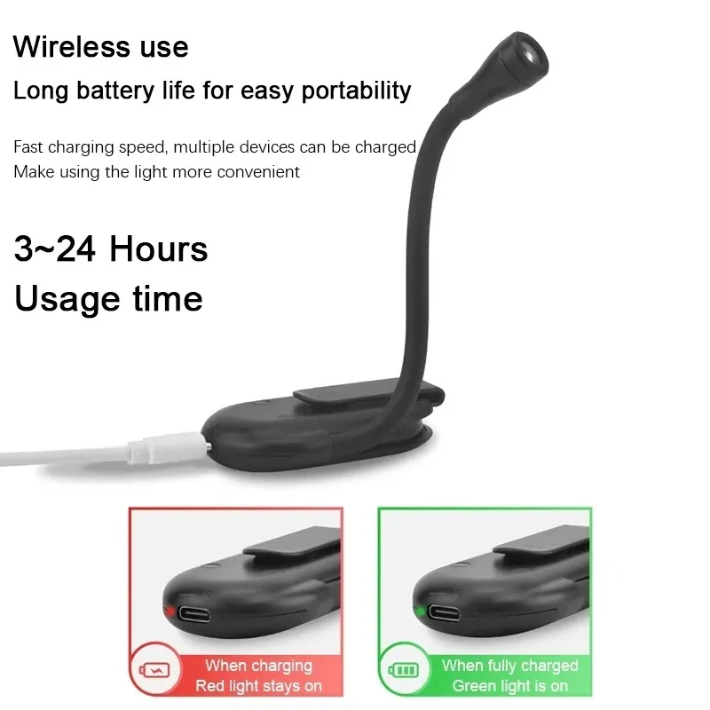 GGBingo Reading LED Light Trichromatic Temperature Dimming Type-C Charging Compact and Portable Lighting 3-24 Hours Battery