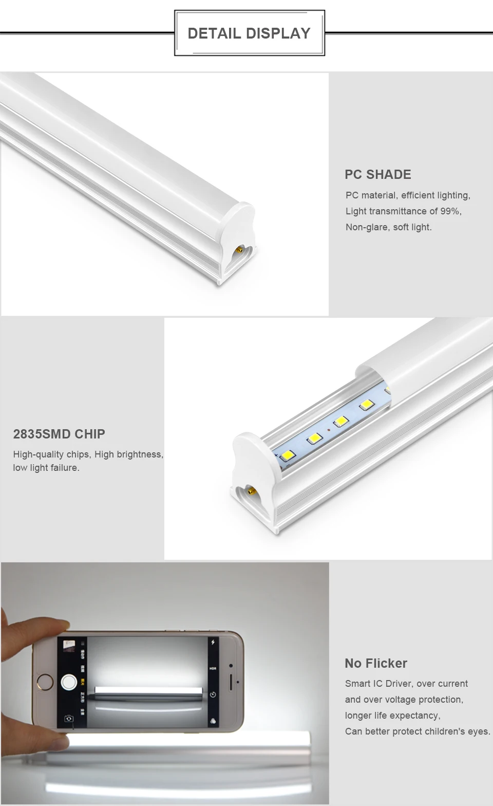 50CM Tube LED T5 15W/ T8 25W LED Bar Light Replace Fluorescent Tube Bulbs Cabinet Kitchen Wall Lamp Lighing -J