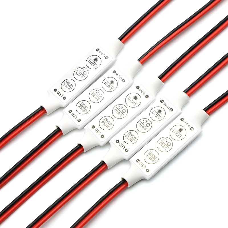 1/5/10Pcs Mini 3 Keys Single Color LED Light Dimming 12V-24V Controller Dimmer Driver and Switch for 3528 5050 Led Strip Light