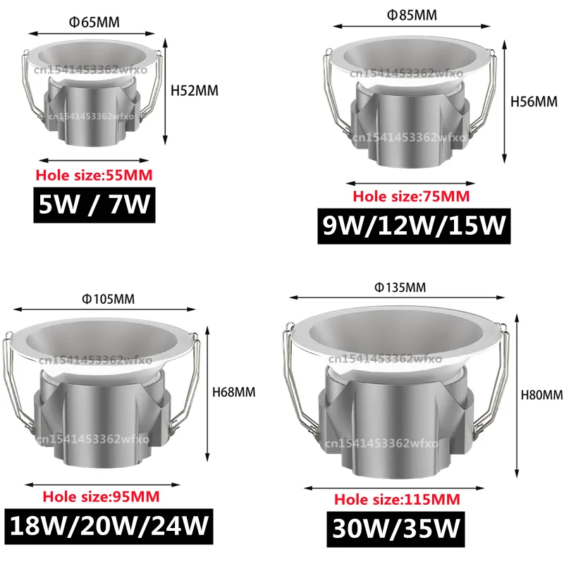 IP65 Waterproof Downlight LED Spotlight Embedded COB Ceiling Light AC110V-220V Bathroom Kitchen Balcony Toilet Lighting Bulb