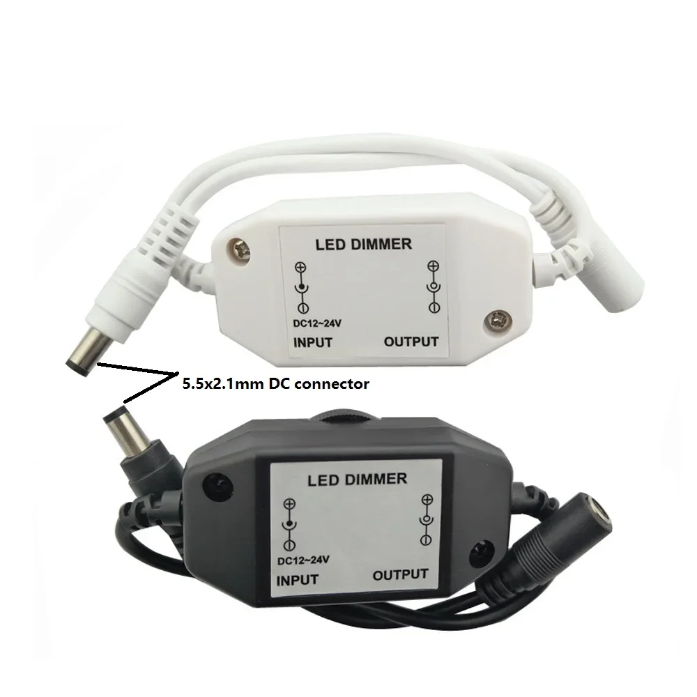 LED Knob Dimmer USB Switch 5V USB 12V 24V DC LED Dimmer Inline Dimming Switch ON OFF for Single Color LED Strip Light