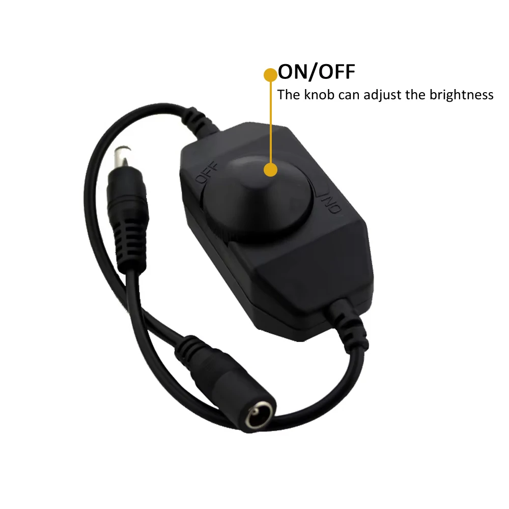LED Knob Dimmer USB Switch 5V USB 12V 24V DC LED Dimmer Inline Dimming Switch ON OFF for Single Color LED Strip Light