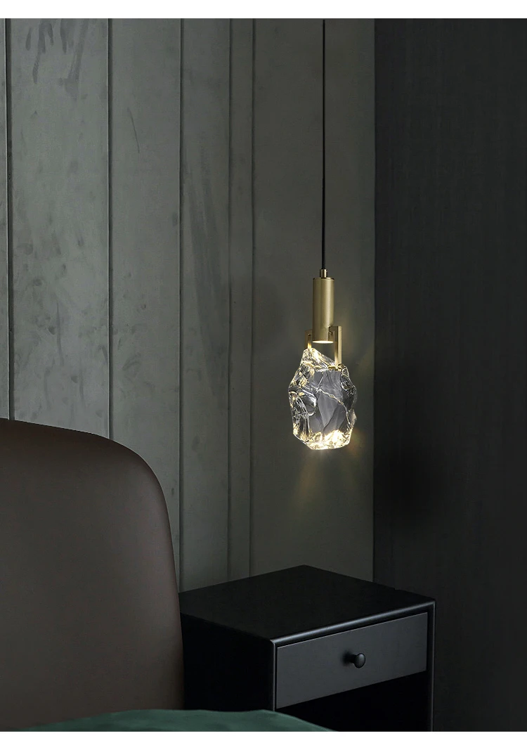 New Crystal Led Pendant Lights Nordic Luxury Dining Room Bar Kitchen Hanging Lamp Bedroom Bedside Lamp Suspension Deco Luminaire