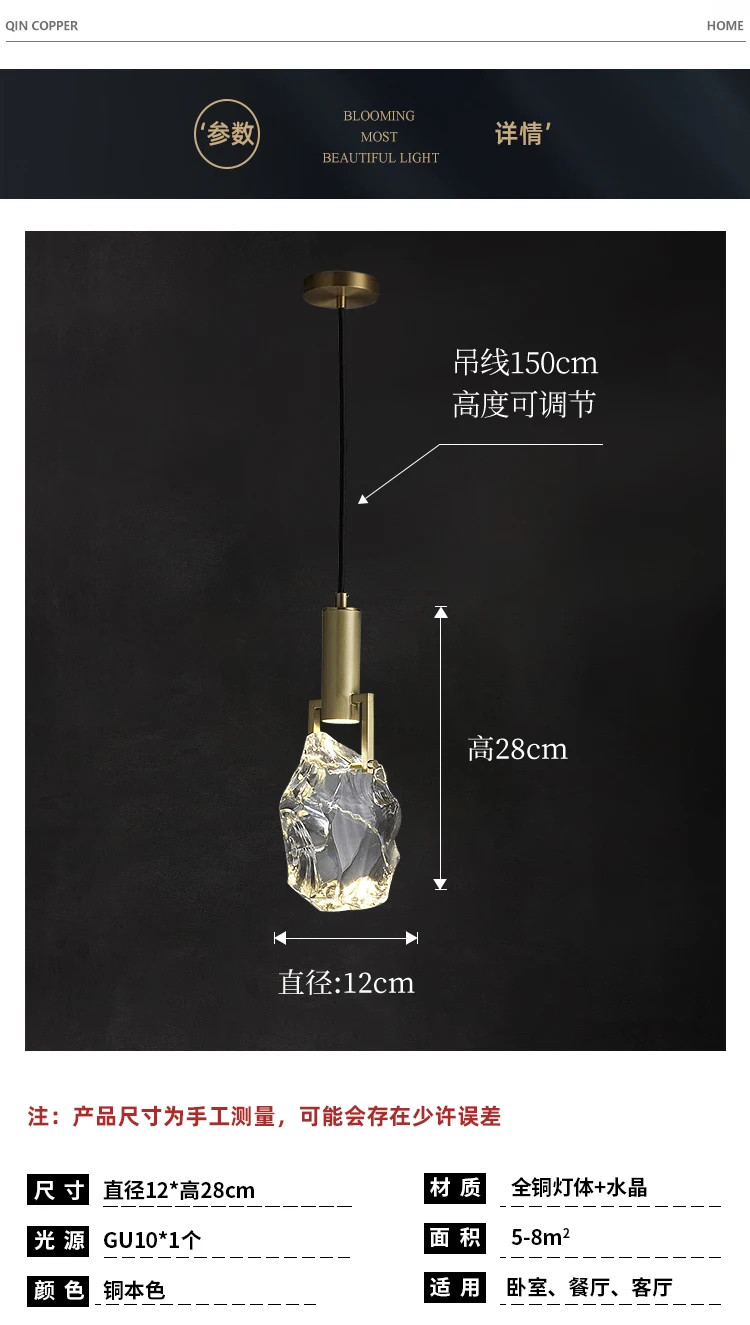 New Crystal Led Pendant Lights Nordic Luxury Dining Room Bar Kitchen Hanging Lamp Bedroom Bedside Lamp Suspension Deco Luminaire