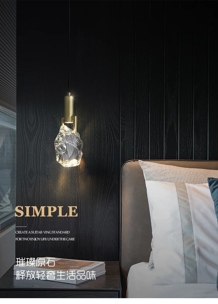 New Crystal Led Pendant Lights Nordic Luxury Dining Room Bar Kitchen Hanging Lamp Bedroom Bedside Lamp Suspension Deco Luminaire