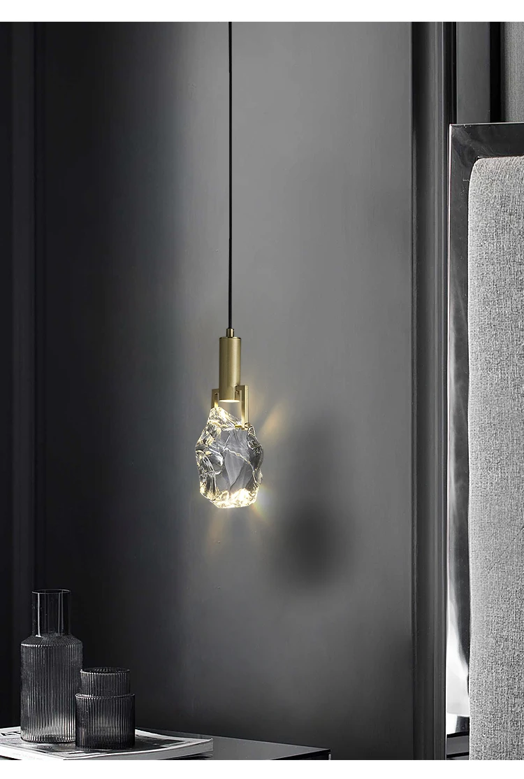 New Crystal Led Pendant Lights Nordic Luxury Dining Room Bar Kitchen Hanging Lamp Bedroom Bedside Lamp Suspension Deco Luminaire