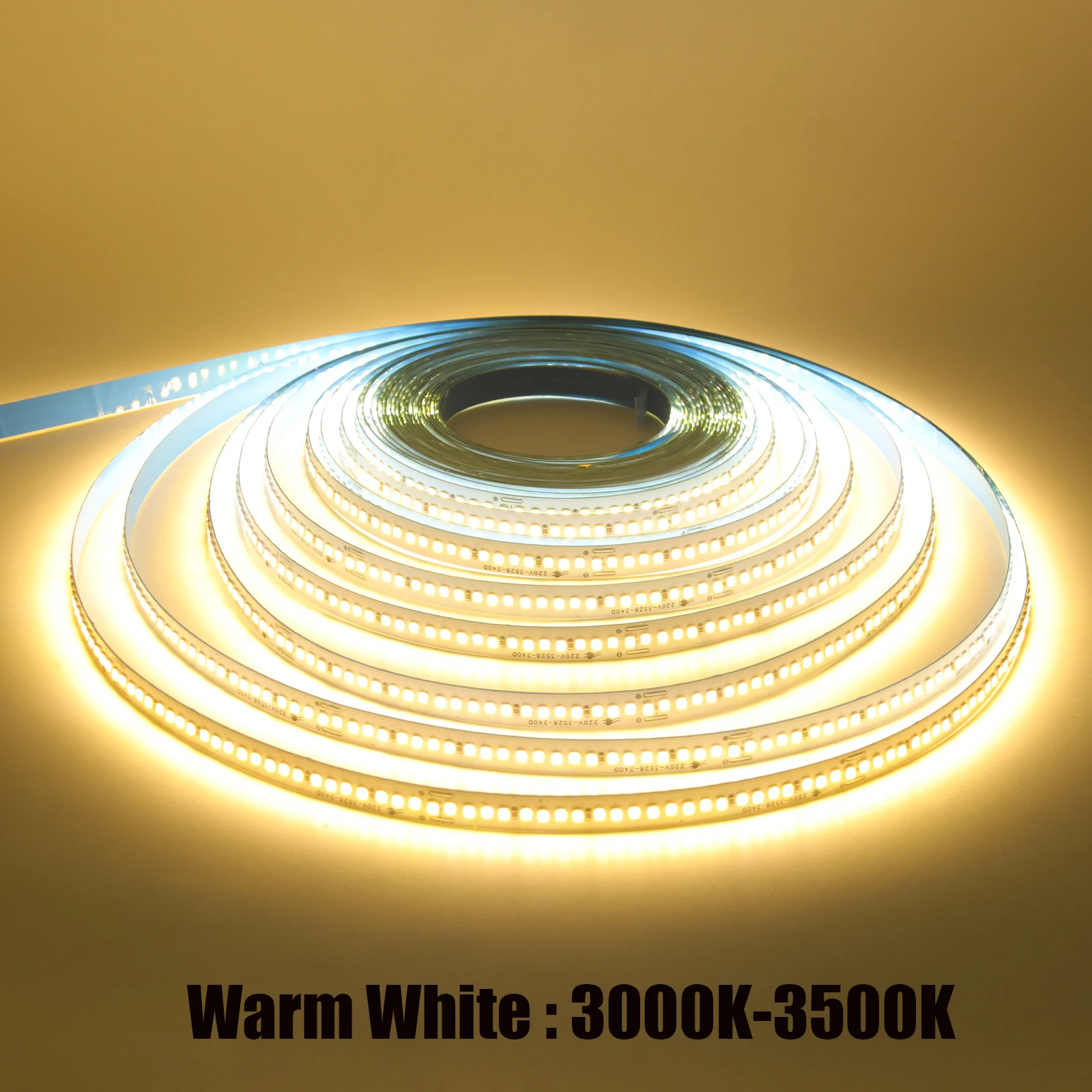 AC 220V 110V LED Strip 240Leds/M IP44 10CM Cut Home Decor Warm/Natural White Self Adhesive Flexible Ribbon Stripe Chain Light