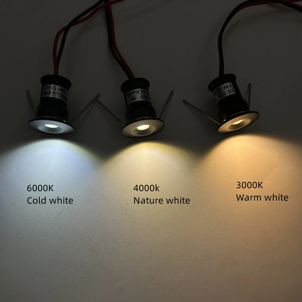 IP65 1W Mini LED Downlight Dimmable Outdoor Spotlight Stair Cabinet Light 12V Black White Silver Shell Spot Lamp Boat Lighting