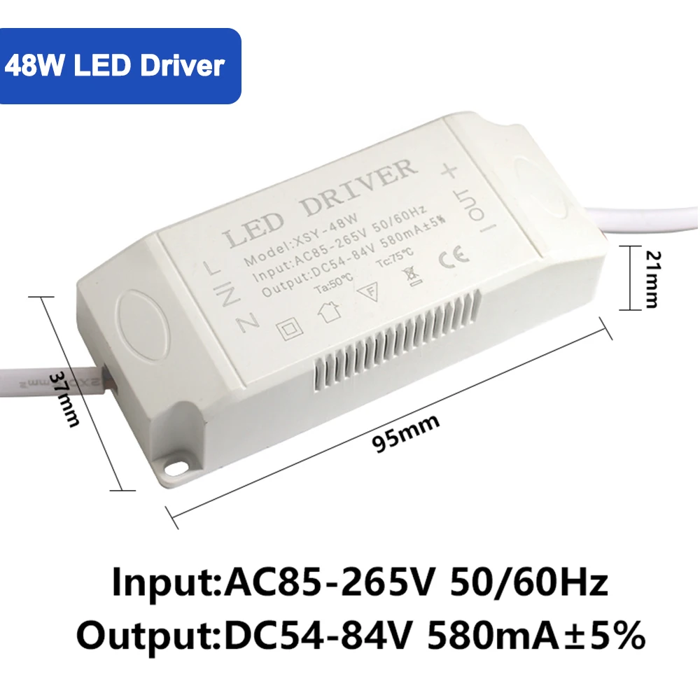 LED Driver 600mA 650mA 3W10W 20W 30W 36W 40W 50W 60W1-2x3w 6-10x3w 10-18x3w 18-30x3W Constant Current Lamp Lighting Transformer