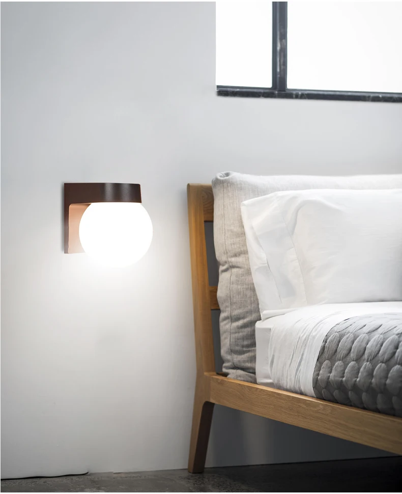 Outdoor Wall Lamp Balcony Bedroom Corridor Courtyard Lamp Acrylic Lamp Shade E27 Spherical Wall Lamp Upper and Lower Wall Lamp