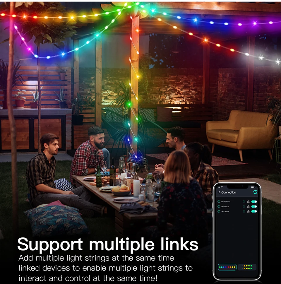 WS2812B Bluetooth LED String Fairy Lights Dreamcolor RGBIC DIY Party Festival Tree Lights Wedding Decoration Garland USB Lamp