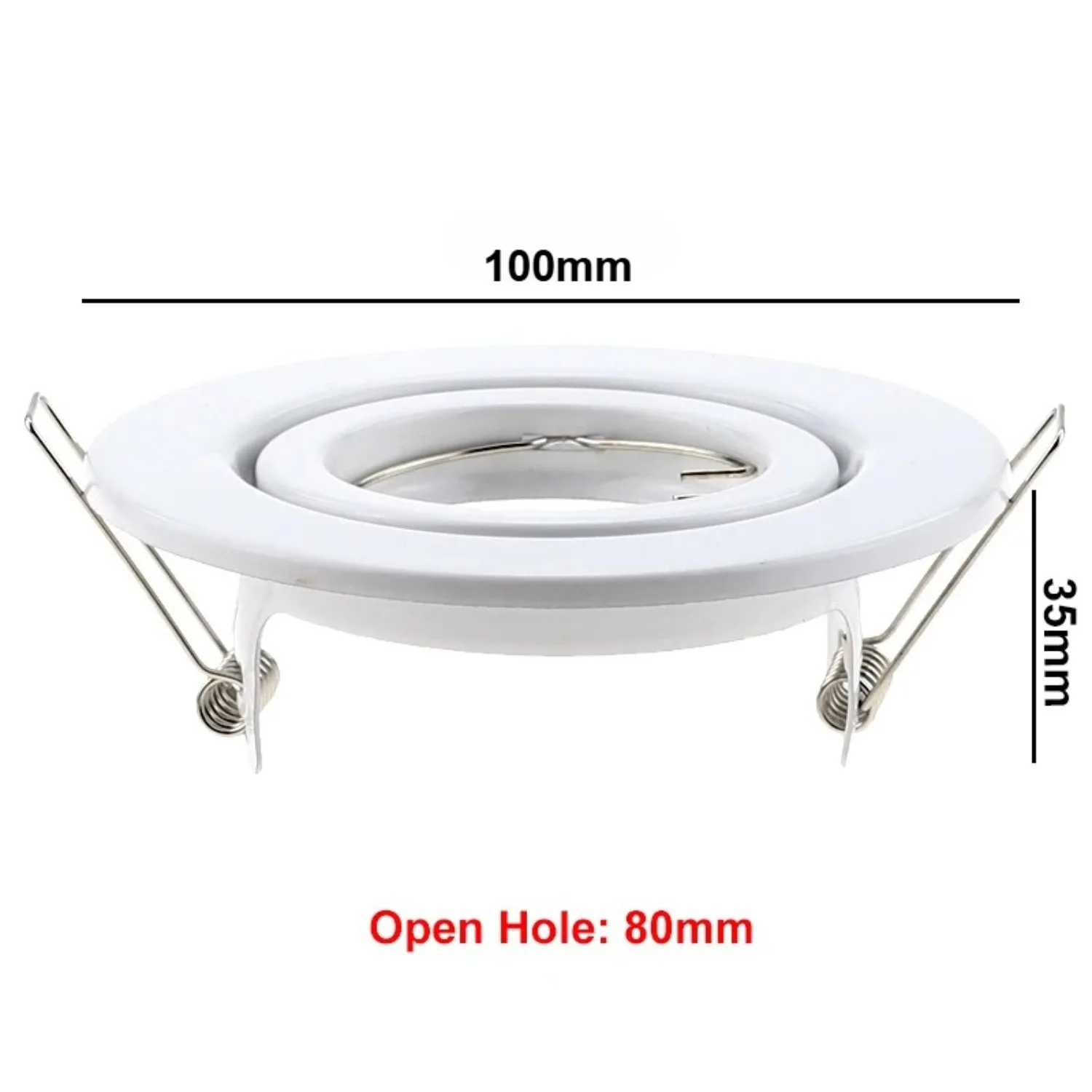 White Round Fixed Downlight Fittings GU10 MR11 Dia100mm Cut Hole 80mm Iron Metal Fixtures Frames