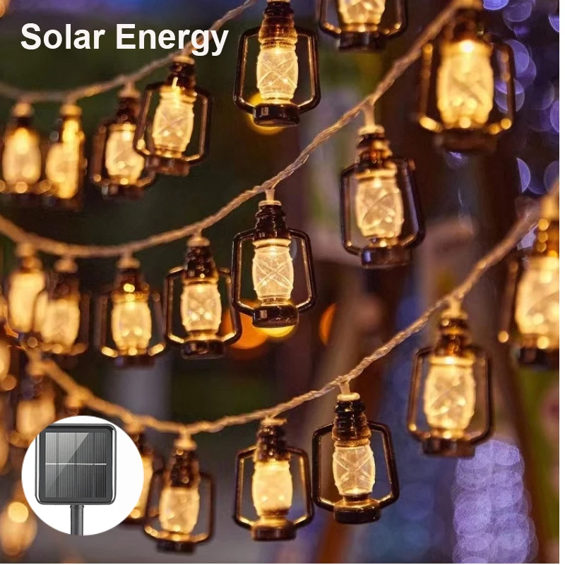 5M/6.5M/7.5M Solar Camping Lantern String Lights Mini Lamp 8 Modes For Indoor And Outdoor Garden Holiday Decoration