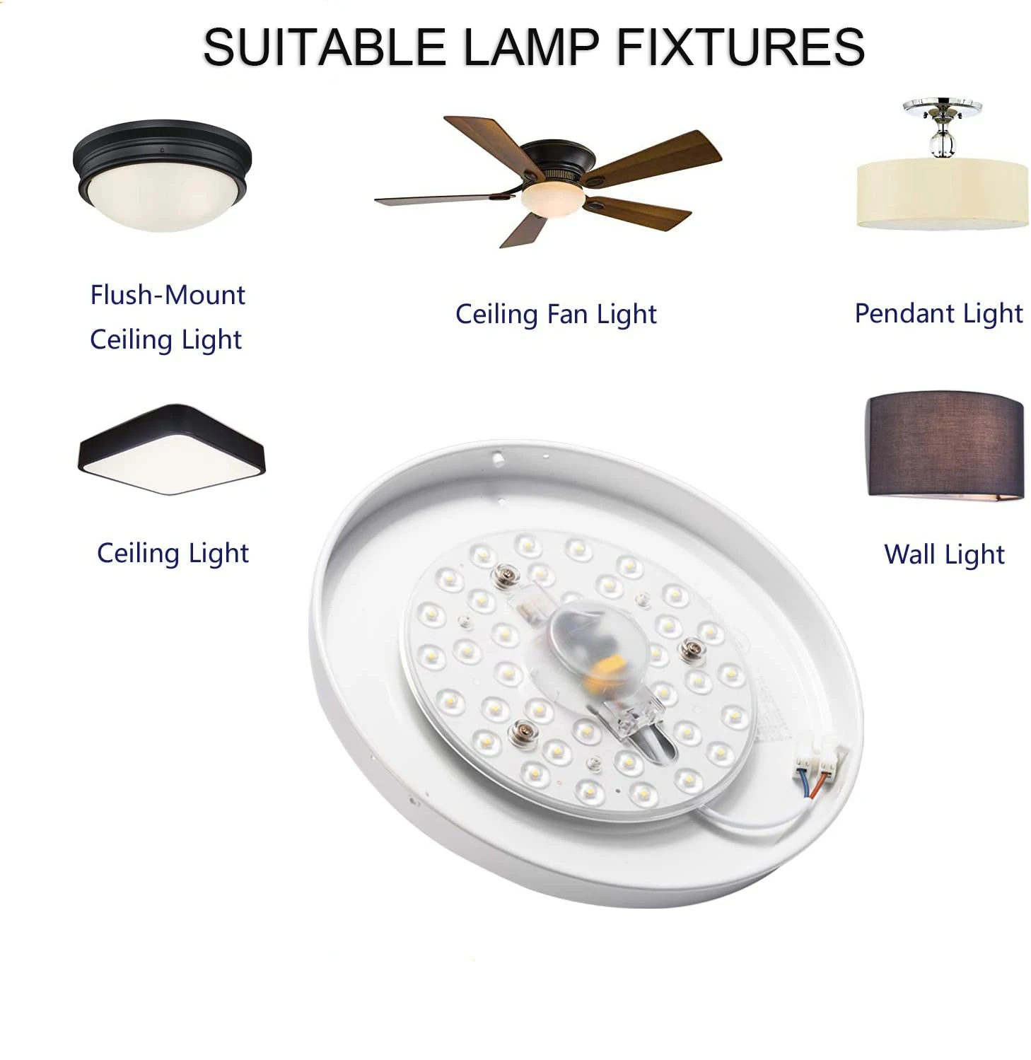 Round LED Ceiling Light 110V 220V Lamp Engine Retrofit Kit for Ceiling Fan Lights LED Board Flush Light Panel Repair Lighting