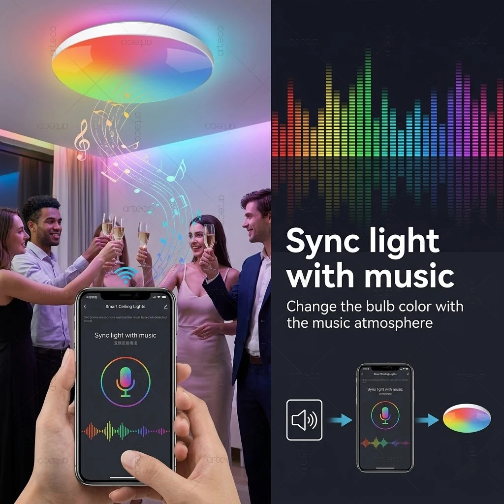 Tuya Zigbee Ceiling Light RGBCW Led Ceiling Lamp Living Room Home Decoration Smart Lamp For Smart Life APP Alexa Google Home Z2M
