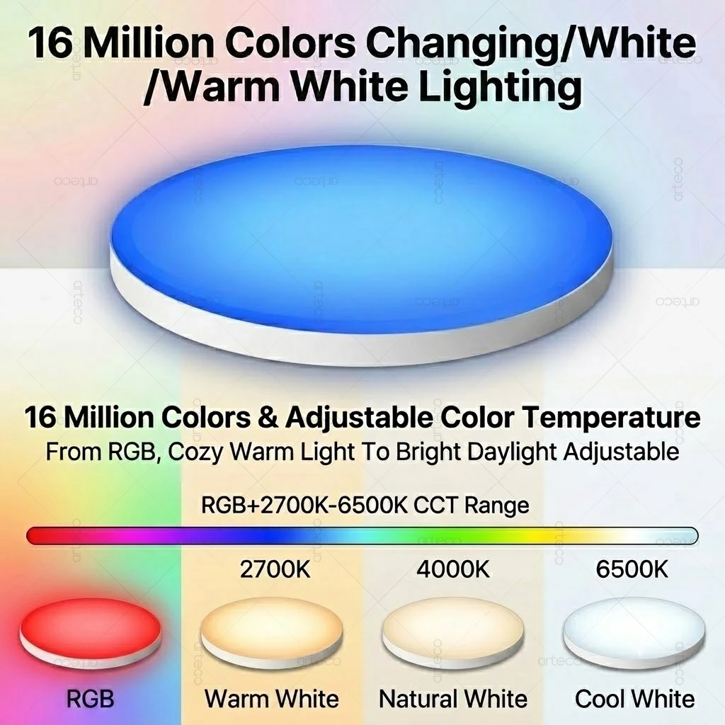 Tuya Zigbee Ceiling Light RGBCW Led Ceiling Lamp Living Room Home Decoration Smart Lamp For Smart Life APP Alexa Google Home Z2M