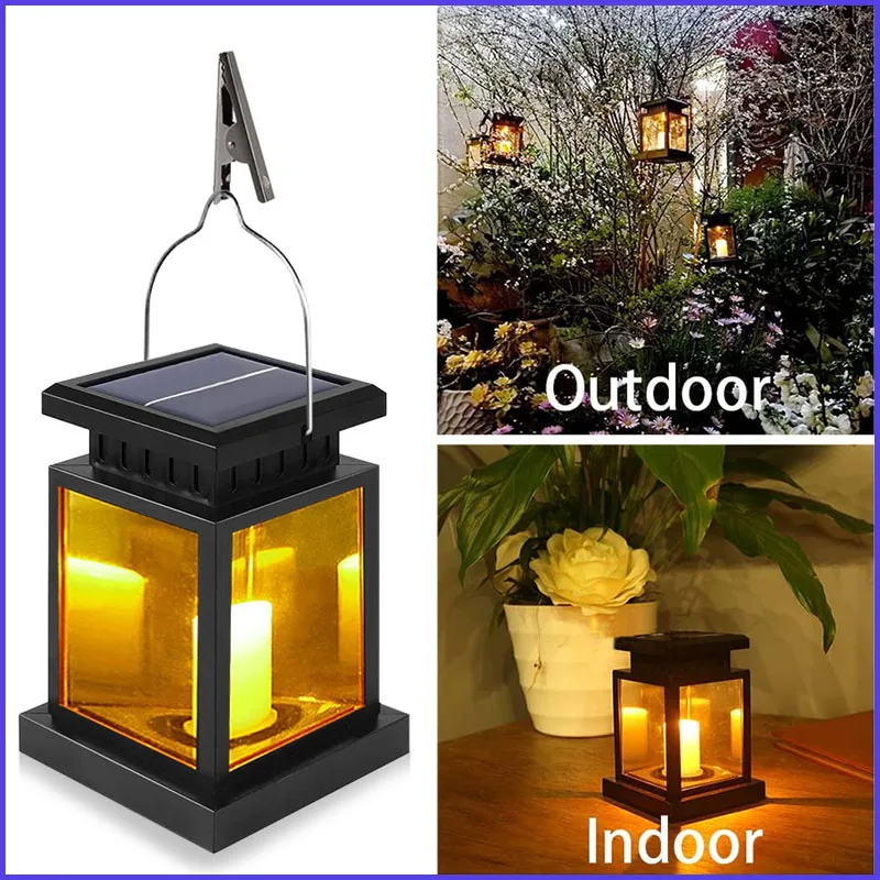 Solar LED Lantern Outdoor Hanging Candle Lights Floor Panel Candle Patio Indoor Balcony Birds Decoration Lighting For Garden