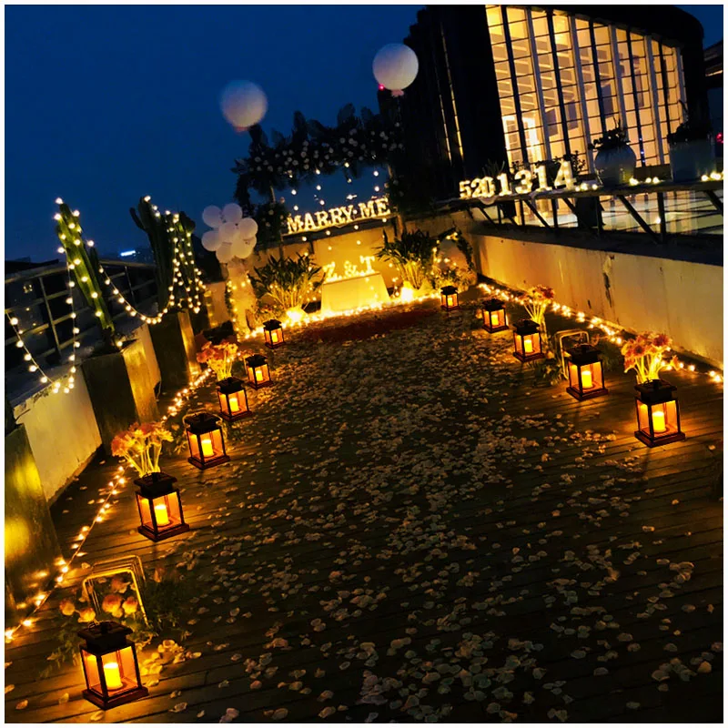 Solar LED Lantern Outdoor Hanging Candle Lights Floor Panel Candle Patio Indoor Balcony Birds Decoration Lighting For Garden