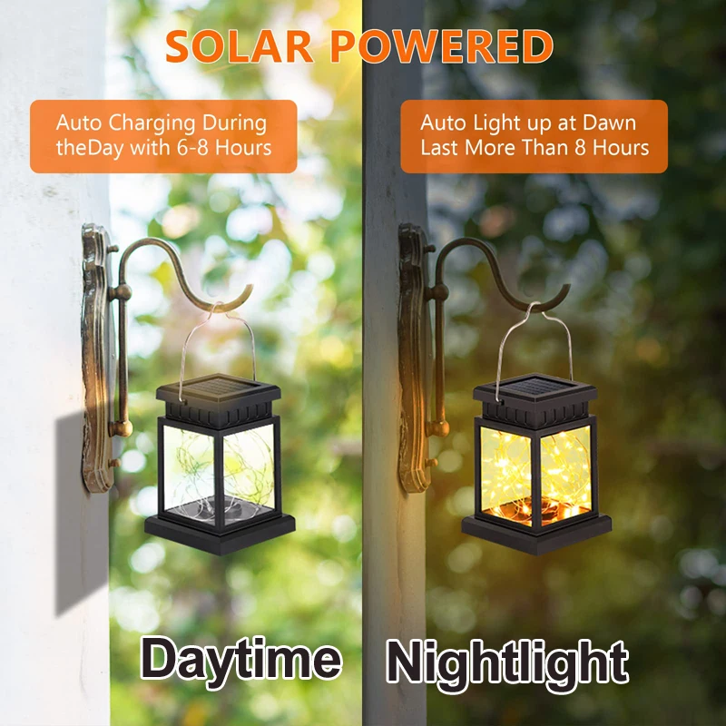 Solar LED Lantern Outdoor Hanging Candle Lights Floor Panel Candle Patio Indoor Balcony Birds Decoration Lighting For Garden