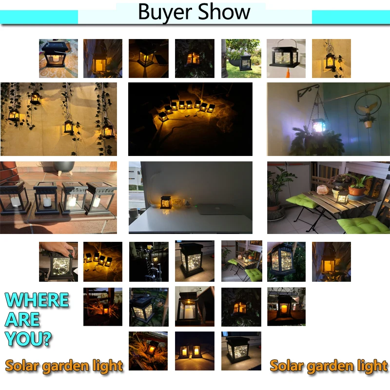 Solar LED Lantern Outdoor Hanging Candle Lights Floor Panel Candle Patio Indoor Balcony Birds Decoration Lighting For Garden