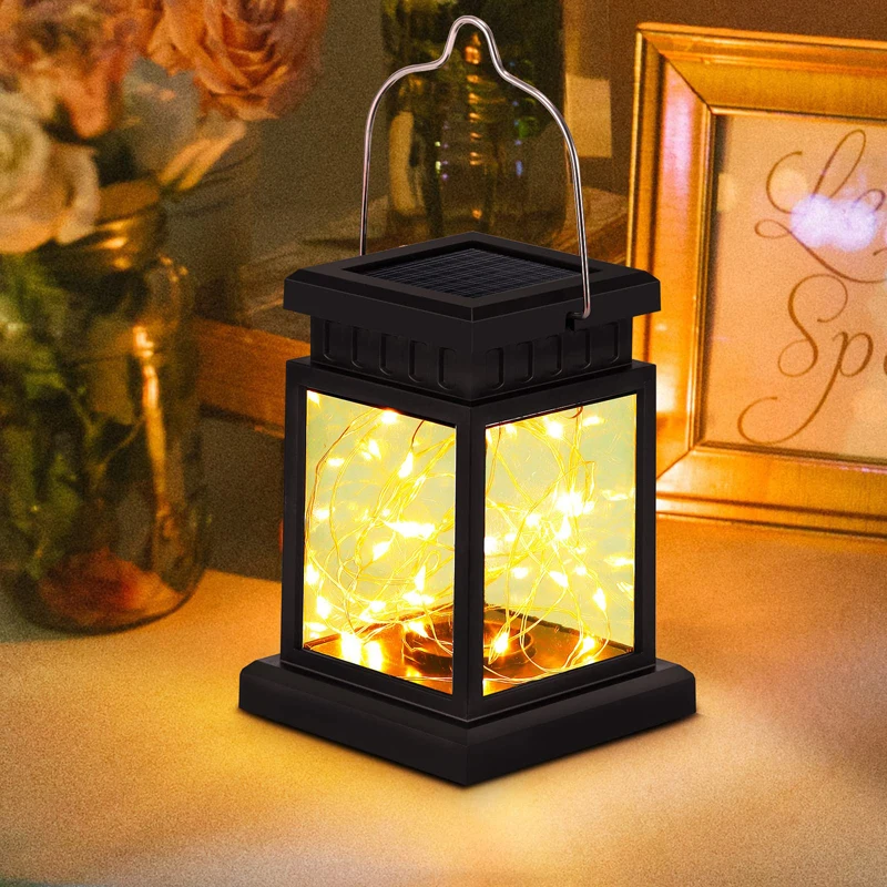 Solar LED Lantern Outdoor Hanging Candle Lights Floor Panel Candle Patio Indoor Balcony Birds Decoration Lighting For Garden
