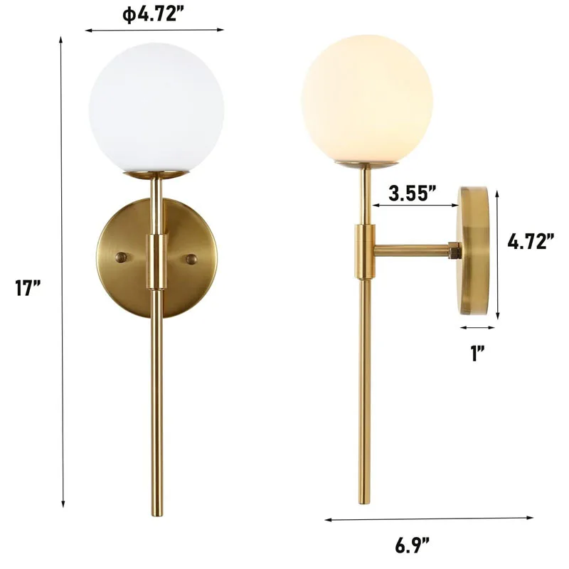 Nordic Creative LED Luxury Wall Lamp Living Room Metal Fashion Modern Minimalist Bedside Wall Light Bedroom Lighting Fixtures