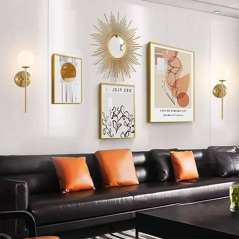 Nordic Creative LED Luxury Wall Lamp Living Room Metal Fashion Modern Minimalist Bedside Wall Light Bedroom Lighting Fixtures