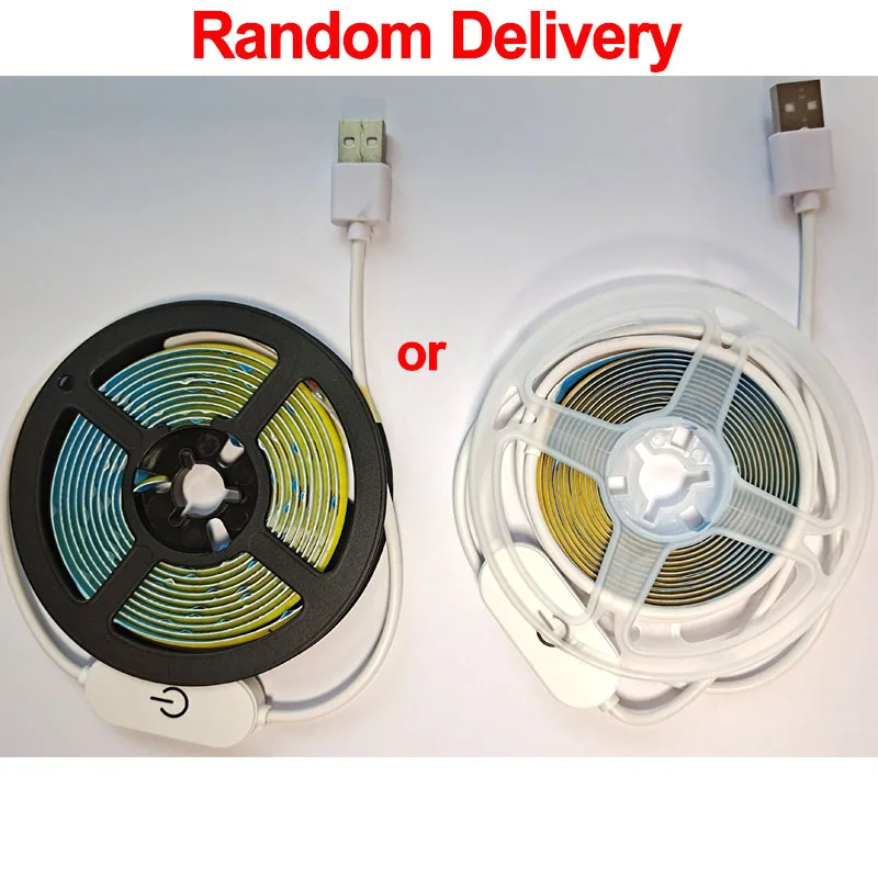 LED Light Strip USB Touch Sensor 5V COB Diode Tape Dimmer Backlight DIY High Density Linear Lightings Lamp Ribbon For Home Decor