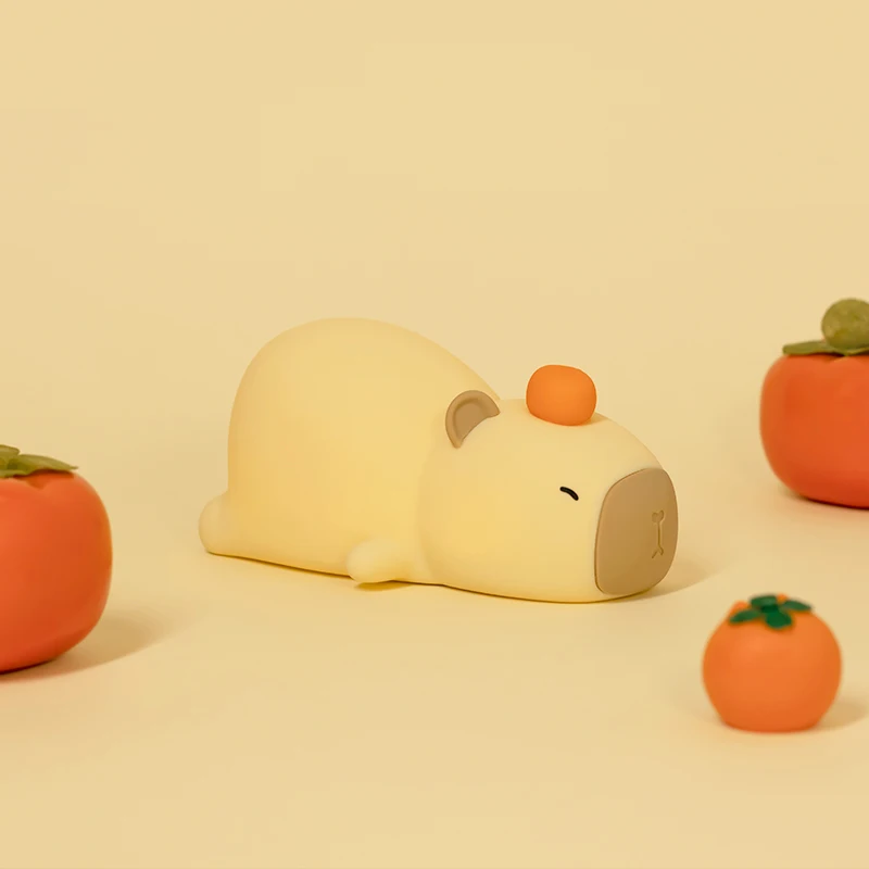Cute Cartoon Capybara Silicone Night Light USB Rechargeable Timing Dimming Sleep Night Lamp for Children's Room Decor