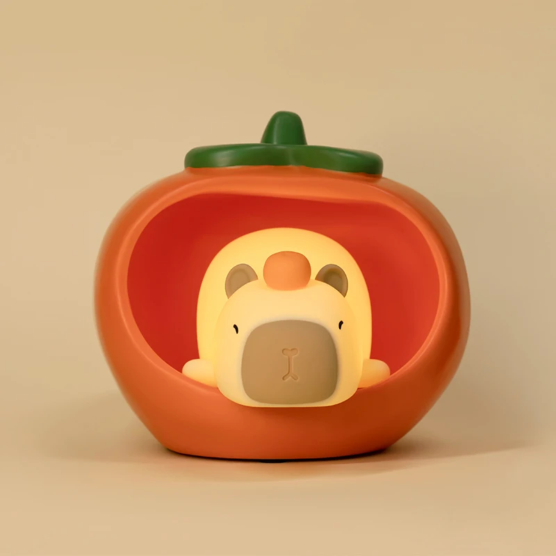 Cute Cartoon Capybara Silicone Night Light USB Rechargeable Timing Dimming Sleep Night Lamp for Children's Room Decor