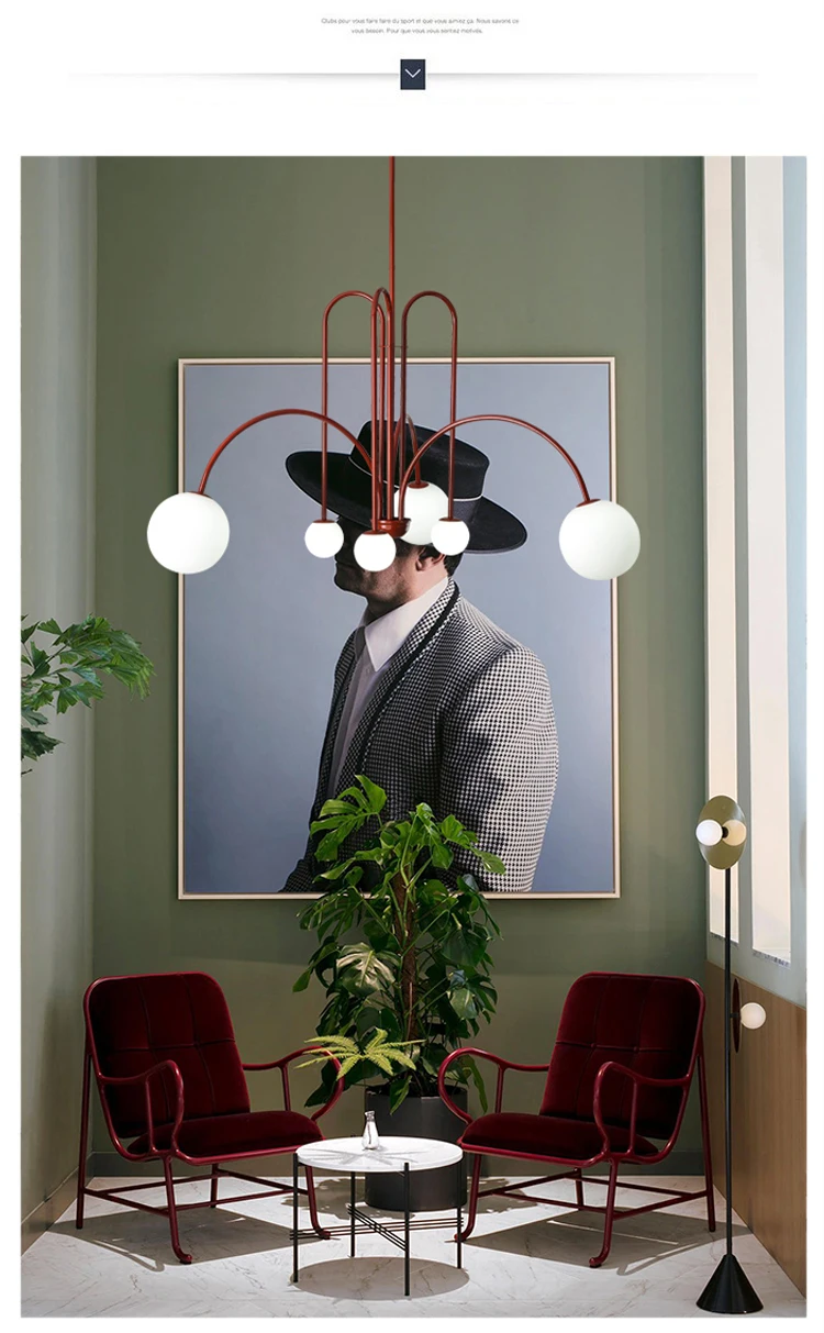 Comet LED Chandelier Nordic minimalist glass globe lamps living room creative personality study cafe art dining room lighting