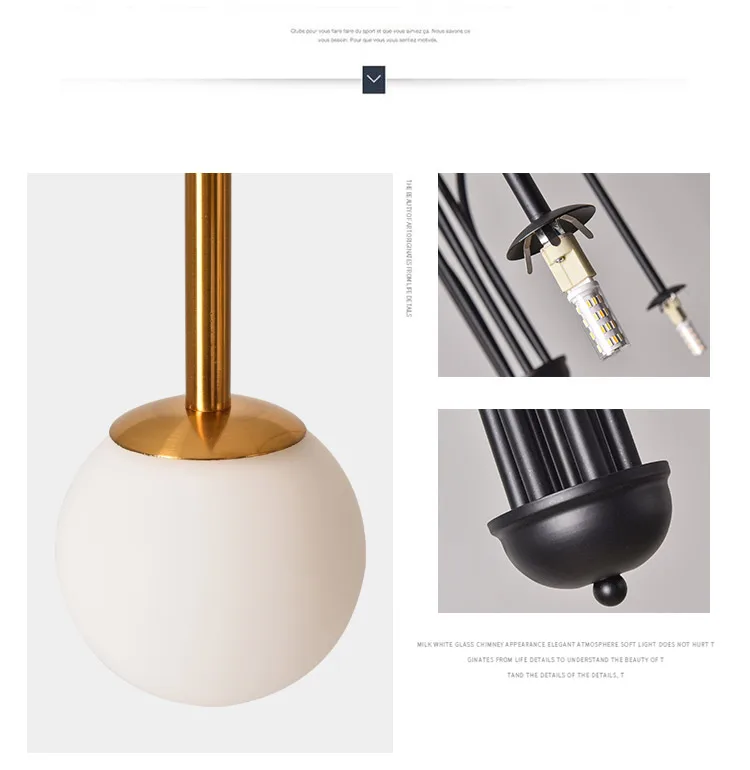 Comet LED Chandelier Nordic minimalist glass globe lamps living room creative personality study cafe art dining room lighting