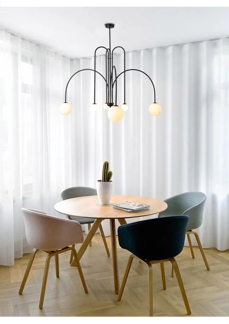 Comet LED Chandelier Nordic minimalist glass globe lamps living room creative personality study cafe art dining room lighting