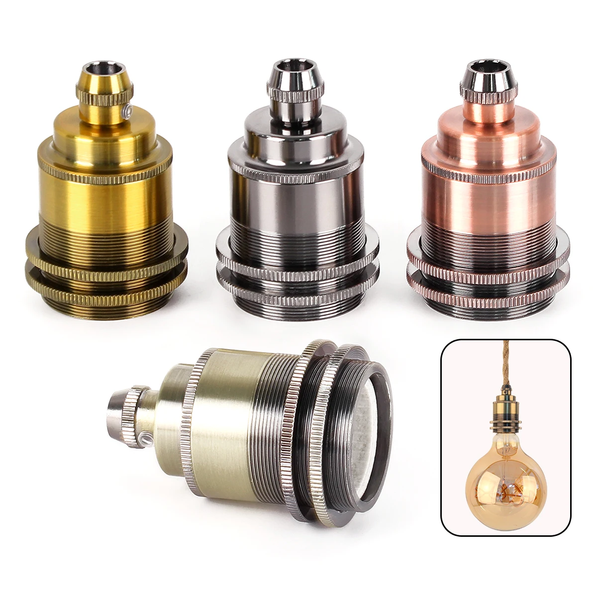 2M 3M Power Cord Pendant Light Twist Hemp Rope Cables E26 E27 Lamp Holder EU Plug with Switch Wire Edison Bulb Socket Cord Cable