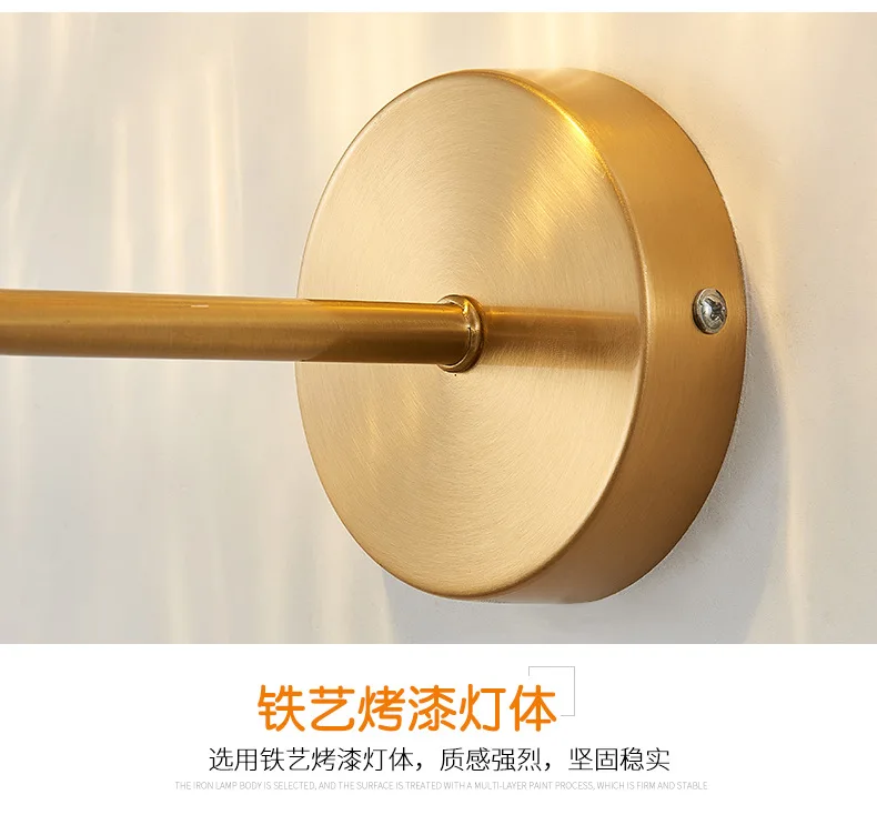 Modern Glass Ball Led Wall Lamp Gold Nordic Minimalist Sconces Lighting Living Bedroom Bedside Mirror Lights Decor Fixtures