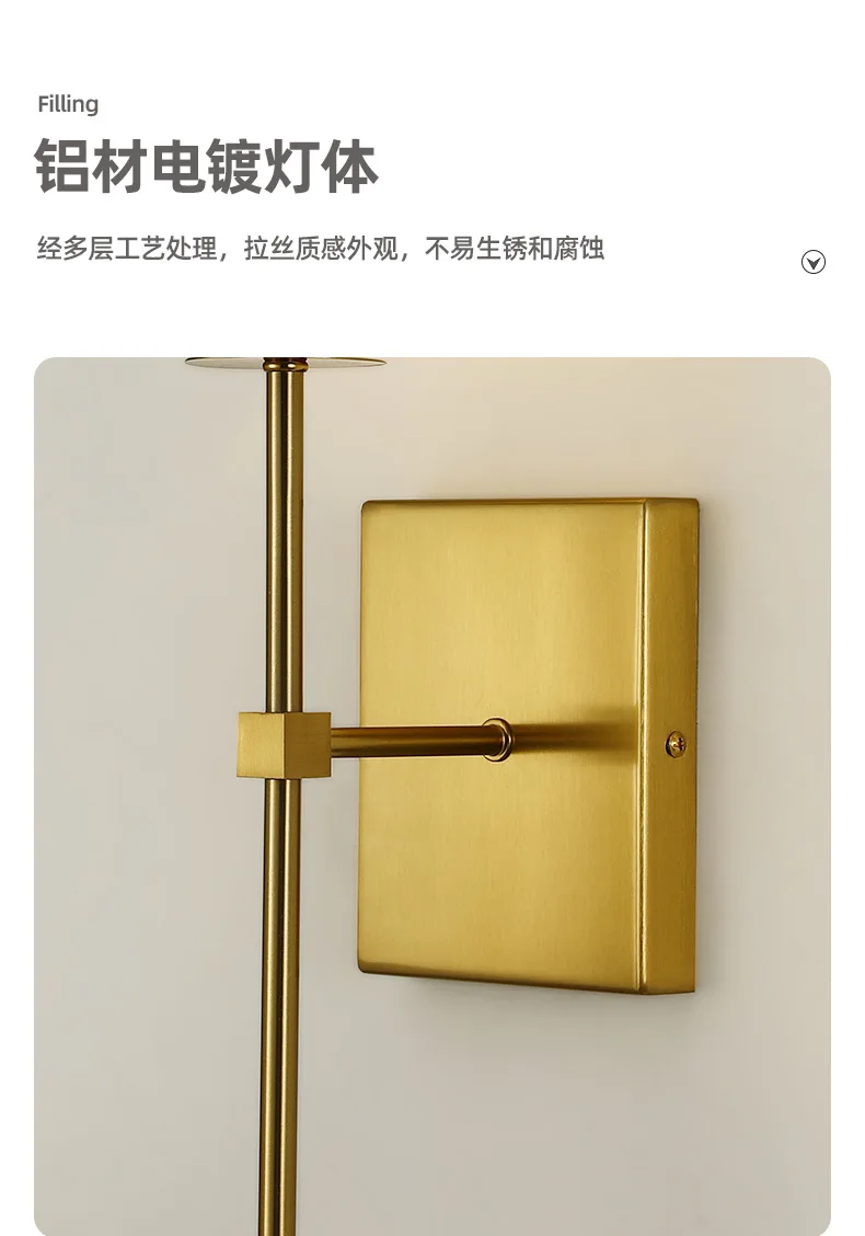 Modern American Led Wall Lamp for Decor Bathroom Mirror Light Bedroom Corridor Stairs Cloth Lampshade Wall Sconce Room Decor