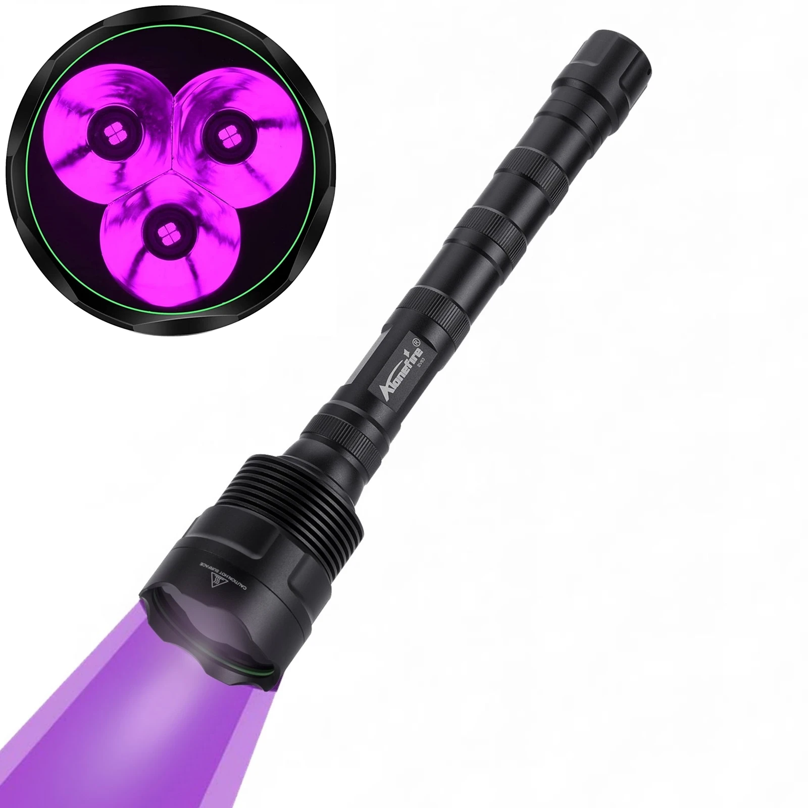60W 3x365nm UV LED Powerful Black Light 395nm Flashlight High Power Ultra Violet Invisible Marker Curing Cat Dog Checker Light